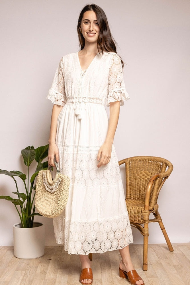 Robe Bohème Blanche Champêtre - S/M