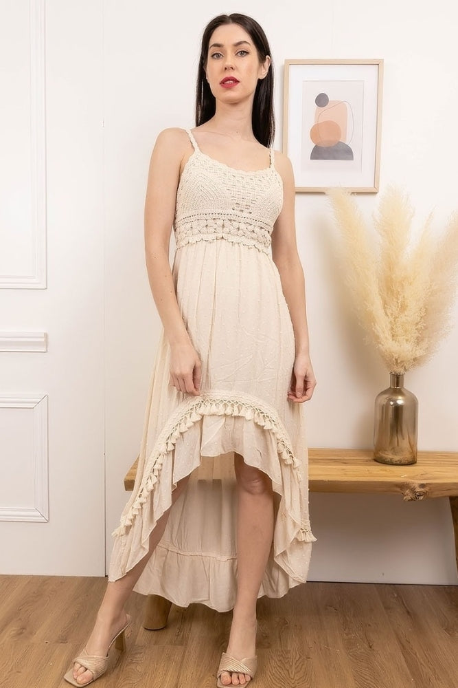 Robe Bohème Crochet Asymétrique - S/M